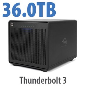 (*) 36TB OWC ThunderBay 6 RAID 5 6-Drive HDD Storage Solution with Dual Thunderbolt 3 Ports