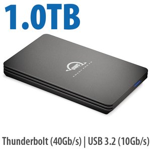 (*) 1.0TB OWC Envoy Pro FX Thunderbolt (40Gb/s) + USB 3.2 (10Gb/s) Bus-Powered Portable NVMe SSD External Storage Solution