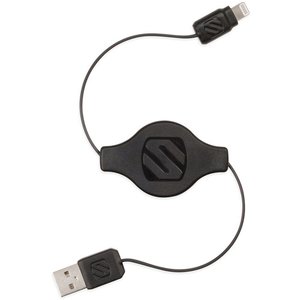 0.9 Meter (36") Scosche strikeLine Pro Retractable Lightning to USB Charge & Sync Cable - Black