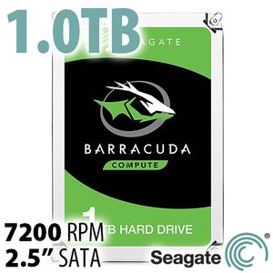 (*) 1.0TB Seagate BarraCuda 2.5-inch 7mm High-Performance SATA 6.0Gb/s 7200RPM HDD with 128MB Cache