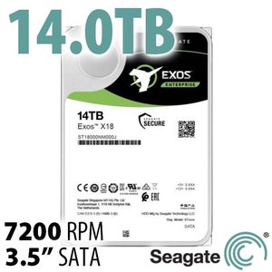 14.0TB Seagate Exos X18 3.5-inch SATA 6.0Gb/s 7200RPM Hard Disk Drive