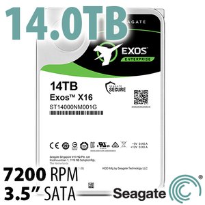 (*) 14.0TB Seagate Exos X16 Enterprise Class 3.5-inch SATA 6.0Gb/s 7200RPM Hard Disk Drive