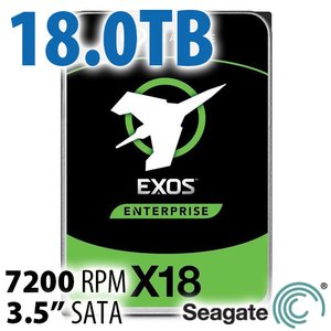 18.0TB Seagate Exos X18 3.5-inch SATA 6.0Gb/s 7200RPM Hard Disk Drive