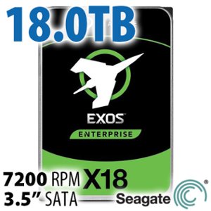 18.0TB Seagate Exos X18 Enterprise Class 3.5-inch SATA 6.0Gb/s SED (Self-Encrypting) Hard Disk Drive