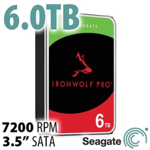 (*) 6.0TB Seagate IronWolf Pro NAS Enterprise Class 3.5-inch SATA 6.0Gb/s 7200RPM Hard Drive