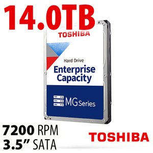 14.0TB Toshiba MG09ACA 7200RPM SATA 6.0Gb/s 512e 3.5-inch Enterprise Class Hard Disk Drive