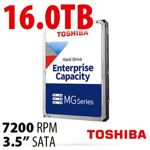 16.0TB Toshiba MG09ACA 7200RPM SATA 6.0Gb/s 512e 3.5-inch Enterprise Class Hard Disk Drive