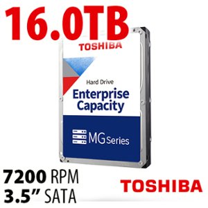 16.0TB Toshiba MG09ACA 7200RPM SATA 6.0Gb/s 512e 3.5-inch Enterprise Class Hard Disk Drive with OWC Optimized Firmware