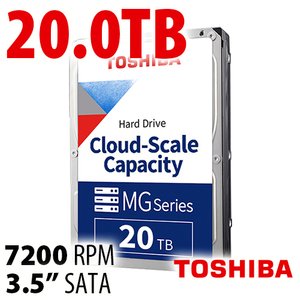 20.0TB Toshiba MG10 Series 7200RPM SATA 6.0Gb/s 512e 3.5-inch Enterprise Class Hard Disk Drive