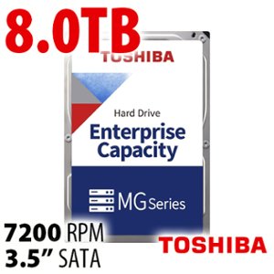(*) 8.0TB Toshiba MG10-D Series 7200RPM SATA 6.0Gb/s 512e 3.5-inch Hard Drive