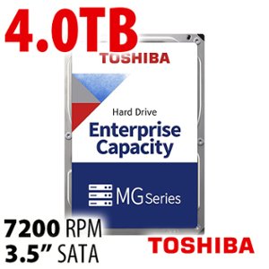 4.0TB Toshiba MG10-D Series 7200RPM SATA 6Gb/s 512e Self-Encrypting (SED) 3.5-inch Hard Drive
