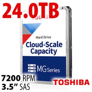24.0TB Toshiba MG11 Series 7200RPM SAS 12.0Gb/s 512e 3.5-inch Enterprise Class Hard Disk Drive