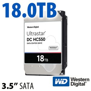 18.0TB Western Digital Ultrastar DC HC550 3.5-inch SATA 6.0Gb/s 7200RPM Enterprise Class Hard Drive