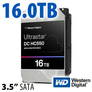 16.0TB Western Digital Ultrastar DC HC550 3.5-inch SATA 6.0Gb/s 7200RPM Enterprise Class Hard Drive.