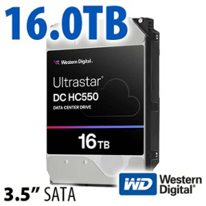 16.0TB Western Digital Ultrastar DC HC550 3.5-inch SATA 6.0Gb/s 7200RPM Enterprise Class Hard Drive