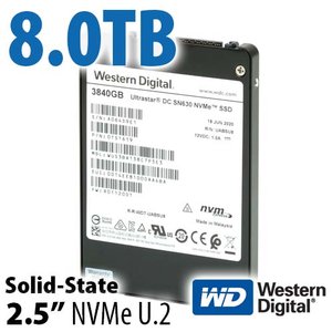 (*) 8.0TB Western Digital Ultrastar DC SN630 Enterprise Class 2.5-inch 7mm NVMe U.2 Solid-State Drive for Apple/Mac Systems