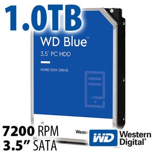 1.0TB Western Digital WD Blue 3.5-inch SATA 6.0Gb/s 7200RPM Hard Drive