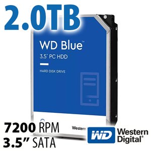 2.0TB Western Digital Blue 3.5-inch SATA 6.0Gb/s 7200RPM Hard Drive