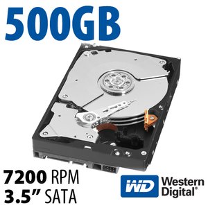 (*) 500GB Western Digital Blue 3.5-inch SATA 3.0Gb/s 7200RPM Hard Drive