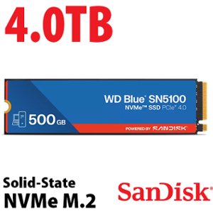 4.0TB SanDisk WD Blue SN5100 PCIe 4.0 NVMe M.2 2280 Solid-State Drive