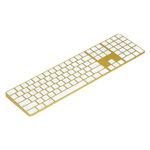 Apple Magic Keyboard with Touch ID and Numeric Keypad for Apple Silicon Mac Models Yellow with White Keys Used, by Apple