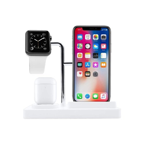 MacAlly MWATCHSTAND31 Series Charging Stand for Apple Watch, iPhone, and AirPods White New, by Macally