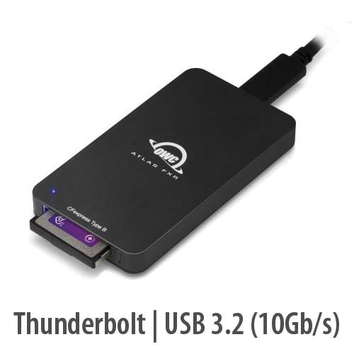 OWC Atlas FXR Thunderbolt (USBC) + USB 3.2 (10Gb/s) CFexpress 2.0 Type B Card Reader/Writer New, by Other World Computing