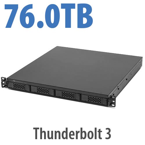 76.0TB (4x1.0TB NVMe + 3x24.0TB HDD) Flex 1U4 4Bay Rackmount Thunderbolt Storage, Docking & PCIe Expansion Solution New, by Other World Computing