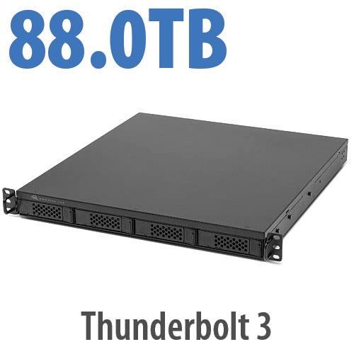 88.0TB (4x4.0TB NVMe + 3x24.0TB HDD) Flex 1U4 4Bay Rackmount Thunderbolt Storage, Docking & PCIe Expansion Solution New, by Other World Computing