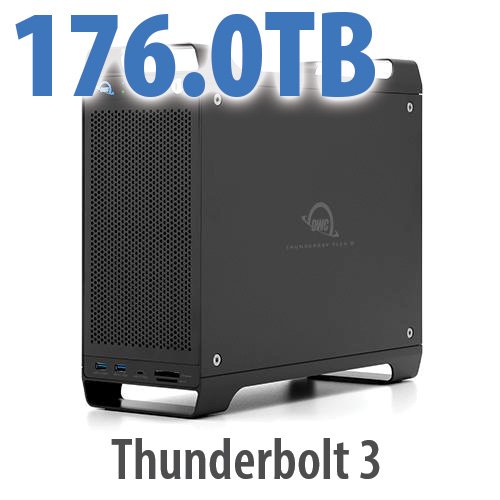 176TB (4x2TB U.2 NVMe SSD, 7x24TB HDD) ThunderBay Flex 8 Thunderbolt 3 Storage Solution New, by Other World Computing