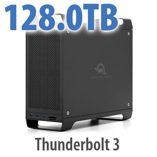 128.0TB (4x8.0TB U.2 NVMe SSD, 4x24.0TB HDD) ThunderBay Flex 8 Thunderbolt 3 Storage Solution New, by Other World Computing