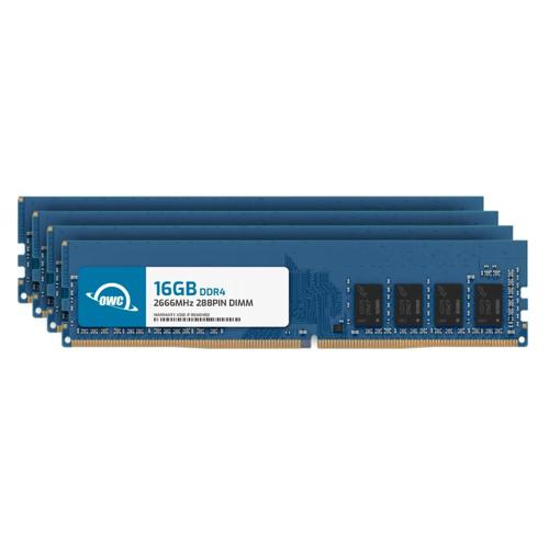 64.0GB (4 x 16GB) OWC 2666MHz DDR4 PC421300 288Pin DIMM Memory Upgrade Kit for PC New, by Other World Computing