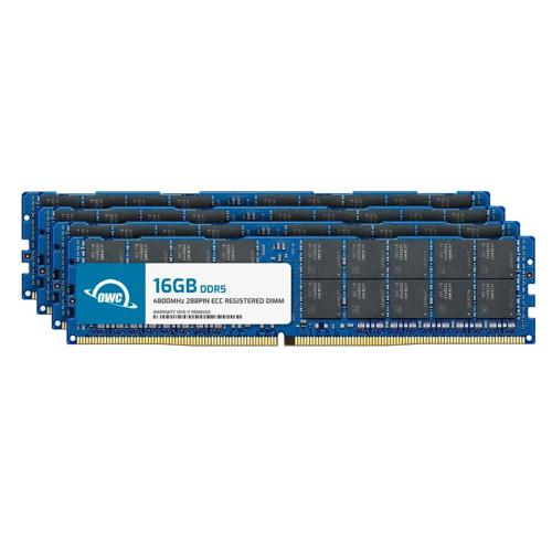 64.0GB (4 x 16GB) OWC 4800MHz DDR5 PC538400 288Pin ECC RDIMM Memory Upgrade Kit for PC New, by Other World Computing