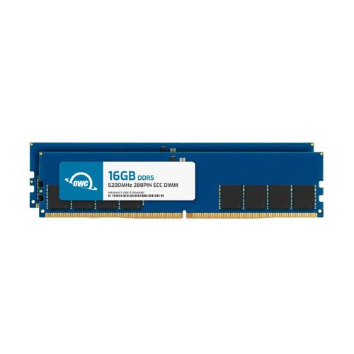 32.0GB (2 x 16GB) OWC 5200MHz DDR5 PC541600 288Pin ECC DIMM Memory Upgrade Kit for PC New, by Other World Computing
