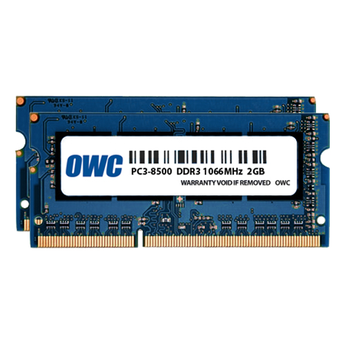4.0GB (2 x 2GB) OWC PC8500 DDR3 1066MHz 204Pin SODIMM Memory Upgrade Kit for Mac New, by Other World Computing