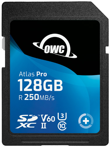 OWC 128GB Atlas Pro SDXC V60 UHS-II Memory Card for Advanced DSLR and Mirrorless Functions