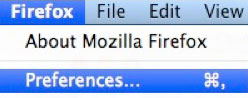 In the Firefox Menu, select and click on Preferences.